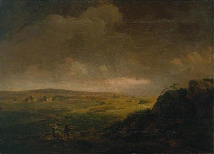 Moorland Landscape with Rainstorm — George Lambert