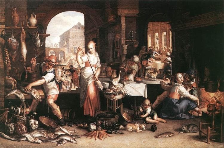 Kitchen Scene — Joachim Wtewael