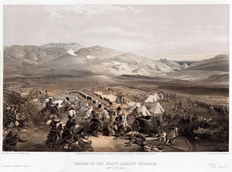 Charge of the Heavy Cavalry Brigade, 25th Octomber 1854 — William Simpson