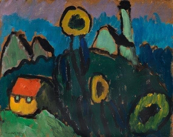 Landschaft mit Sonnenblumen — Gabriele Münter