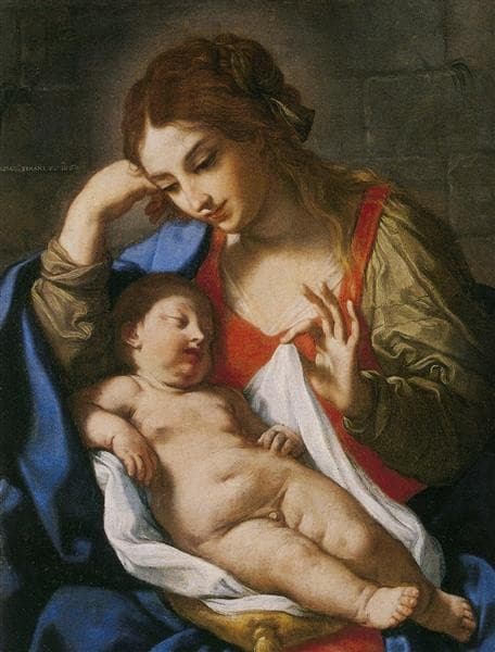 The Madonna Contemplating the Baby Jesus — Elisabetta Sirani