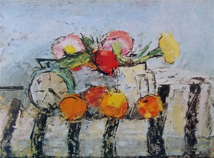 Still Life with Carnations, Apples and a Clock — Alexandru Ciucurencu