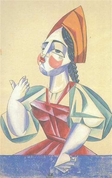 Design for a puppet show, the priest`s daughter, "The tale of the priest and Balda" — Lyubov Popova