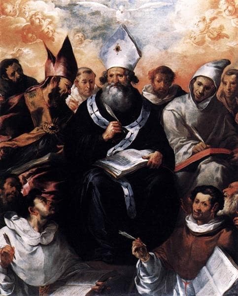 St Basil Dictating His Doctrine — Francisco Herrera the Elder