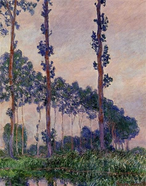 Three Trees in Grey Weather — Claude Monet