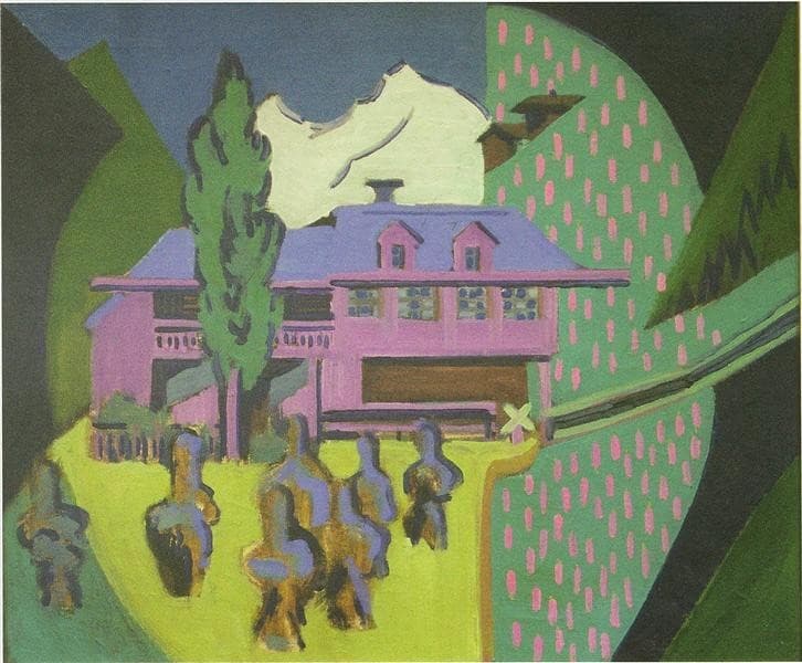Violet House in Front of a Snowy Mountain — Ernst Ludwig Kirchner