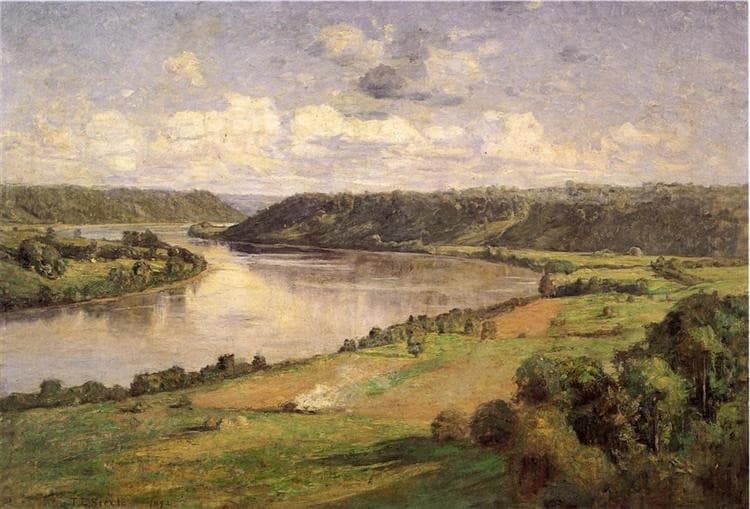 The Ohio river from the College Campus, Hanover — T. C. Steele