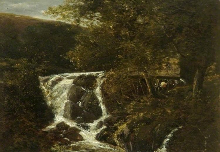 Landscape with a Waterfall near Norwich, Norfolk — John Crome