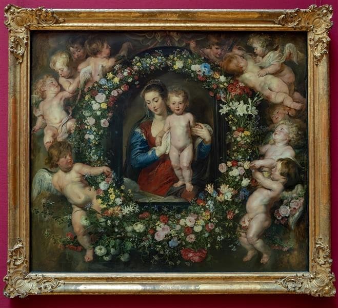 Madonna in a Garland of Flowers — Jan Brueghel the Elder