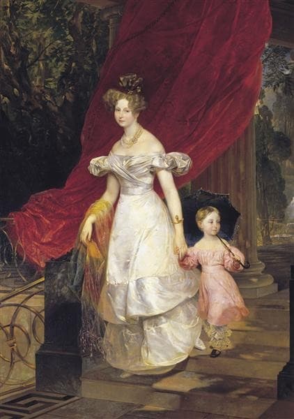 Портрет великой княгини Елены Павловны с дочерью Марией — Karl Bryullov