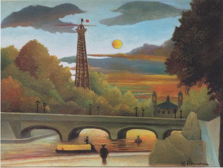 The Seine and the Eiffel Tower in the Sunset — Henri Rousseau