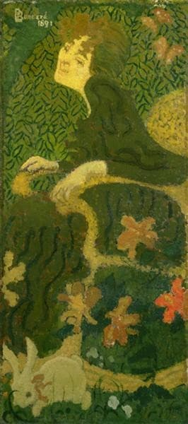 Young Girl Sitting with a Rabbit — Pierre Bonnard
