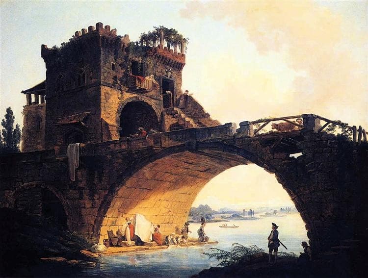 The Old Bridge — Hubert Robert