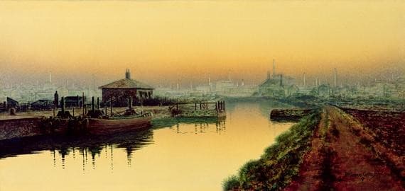 Knostrop Cut, Leeds, Sunday Night — Atkinson Grimshaw