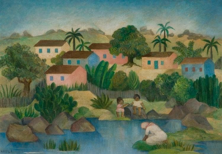 Landscape with Laundress — Tarsila do Amaral