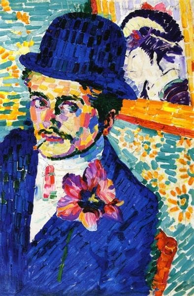 Man with a Tulip (also known as Portrait of Jean Metzinger) — Robert Delaunay