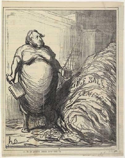 Rouher. I can never wash all this (dirty linen of the Empire) — Honoré Daumier
