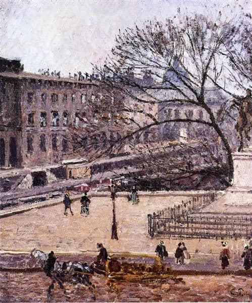 The Treasury and the Academy, Gray Weather — Camille Pissarro
