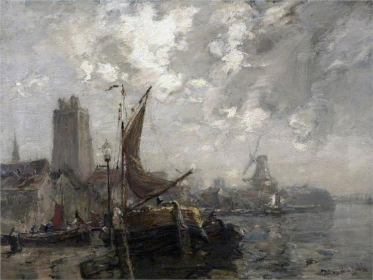 The Old Wharf, Dordrecht, Holland — James Campbell Noble