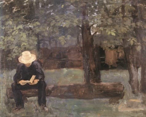 Man Sitting on a Log — Károly Ferenczy
