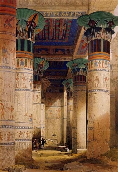 Portico of the Temple of Isis at Philae — David Roberts
