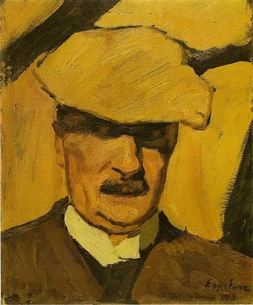 Selbstbildnis mit Sportmütze — Albin Egger-Lienz