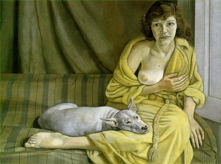 Girl with a White Dog — Lucian Freud