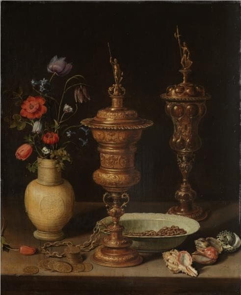 Still Life with Flowers and Gold Cups of Honor — Clara Peeters
