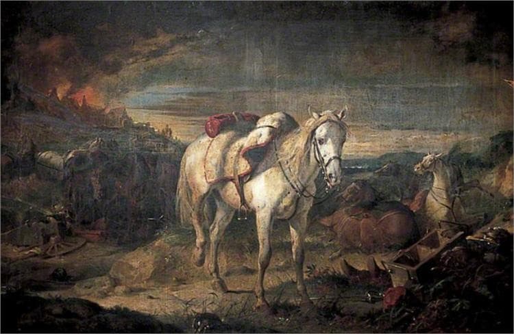 Riderless War Horses After the Battle of Sedan — Thomas Jones Barker