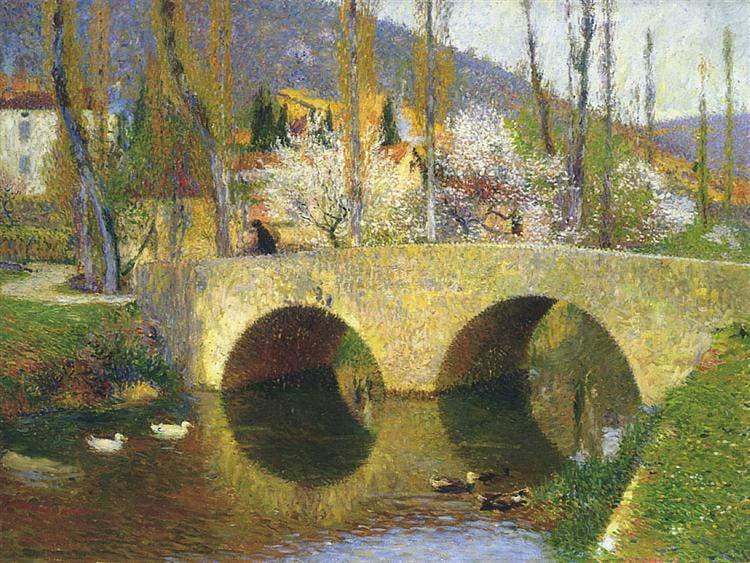 The Bridge at Labastide du Vert in Spring — Henri-Jean Guillaume Martin