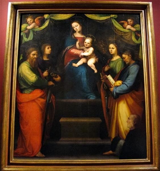 Virgin and Child, Saints and Donator — Mariotto Albertinelli