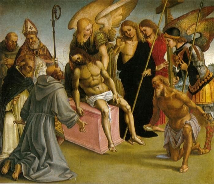 Lamentation over the Dead Christ with Angels and Saints — Luca Signorelli