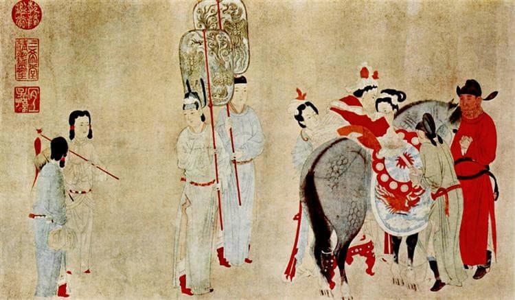 Yang Guifei Mounting a Horse — Qian Xuan