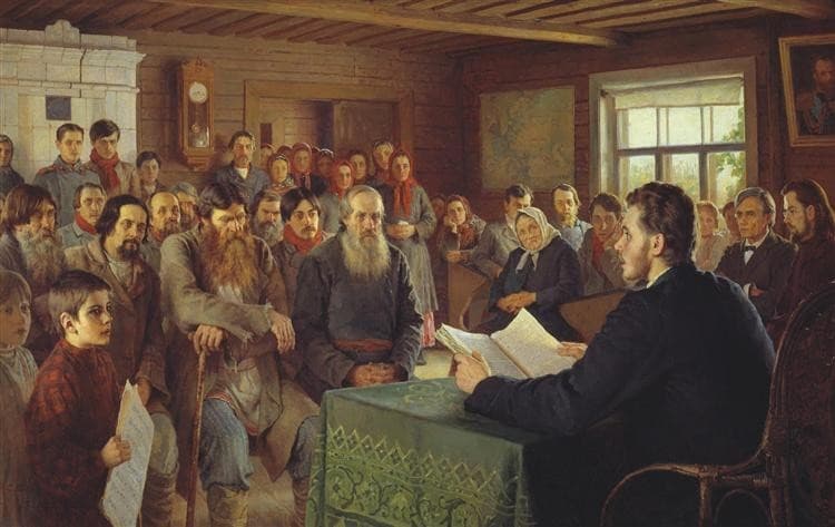 Sunday Reading at Country School — Nikolay Bogdanov-Belsky