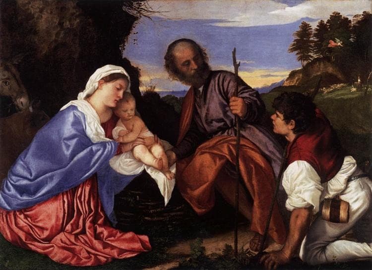 The Holy Family with a Shepherd — Titian