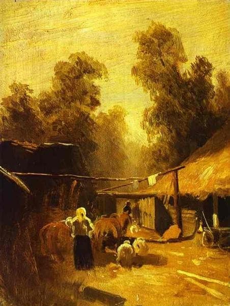 Morning in a village — Fyodor Vasilyev