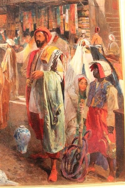 Street Scene near the El Ghouri Mosque in Cairo (detail) — John Frederick Lewis