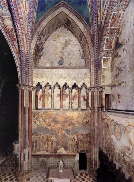 View of the frescoes in the left transept — Cimabue