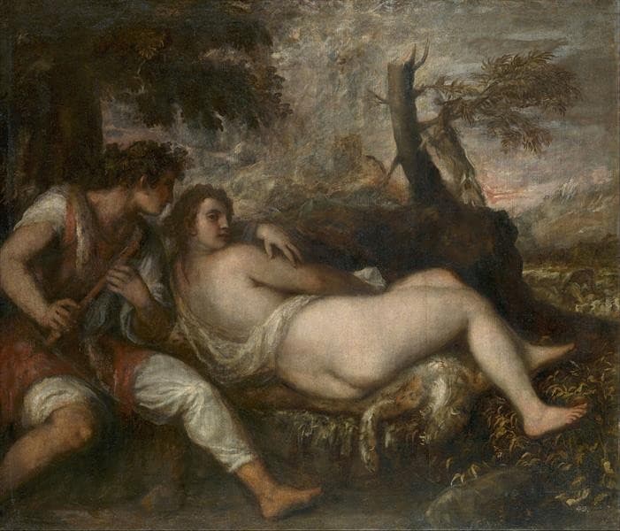 Shepherd and Nymph — Titian