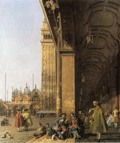 Piazza San Marco, Looking East from the Southwest Corner (Piazza San Marco and he Colonnade) — Canaletto