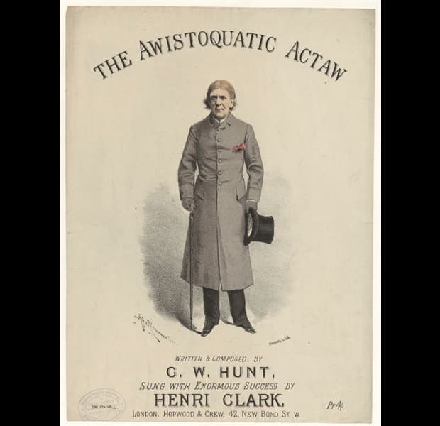 Cover design for ''The awistoquatic actaw'', song (Sung by Henri Clark) — Alfred Concanen
