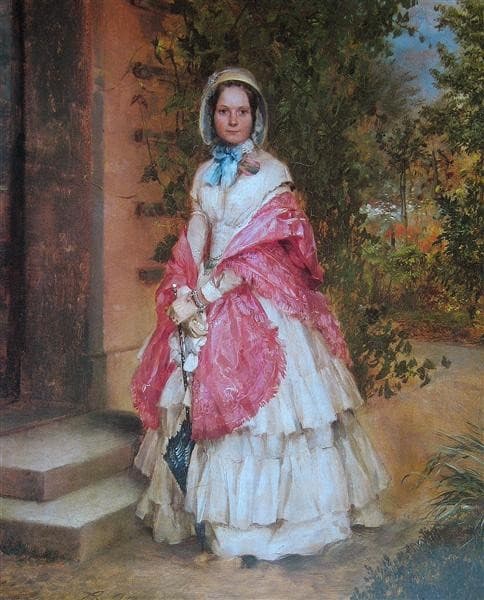 Clara Schmidt von Knobelsdorff ready to go out — Adolph Menzel