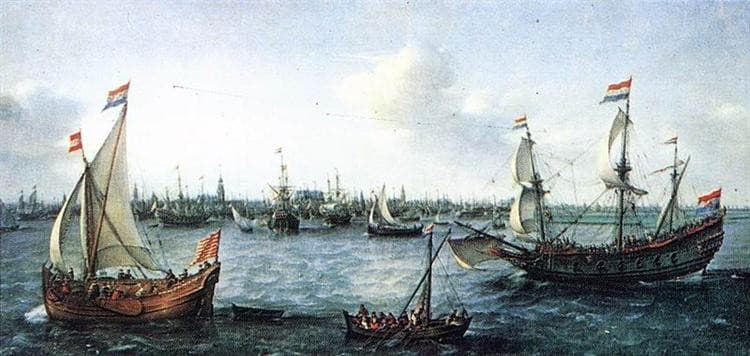The Harbour in Amsterdam — Hendrick Cornelisz Vroom