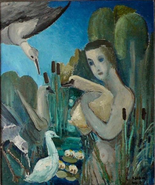 Mädchen mit Schwänen — Helen Dahm
