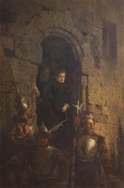 Арест гугенотки Жакобин де Монтебель, графини д’Этремон — Vasily Polenov