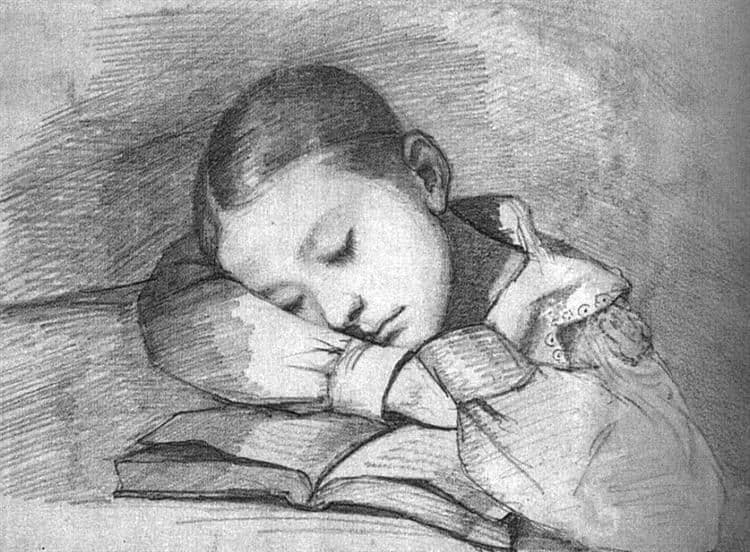 Portrait of Juliette Courbet as a Sleeping Child — Gustave Courbet