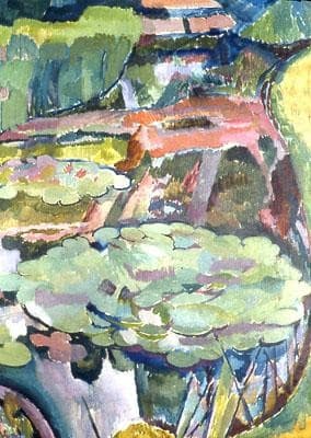 Landscape with a Pond and Water Lilies — Vanessa Bell