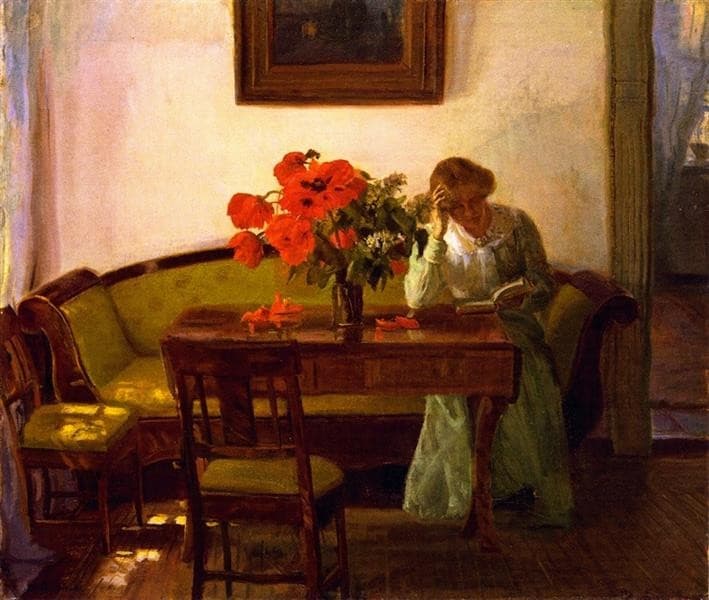 Interior with Red Poppies — Anna Ancher