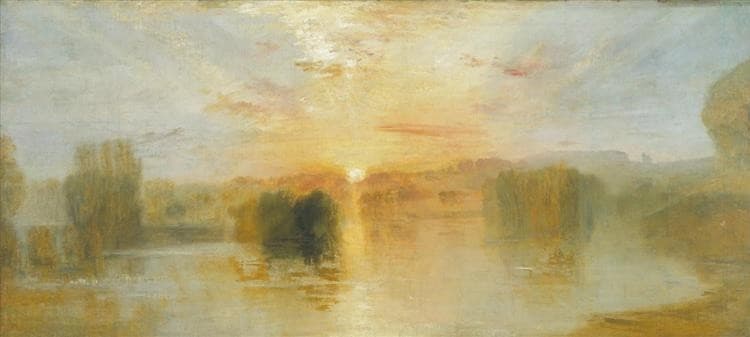The Lake, Petworth, Sunset; Sample Study — J. M. W. Turner