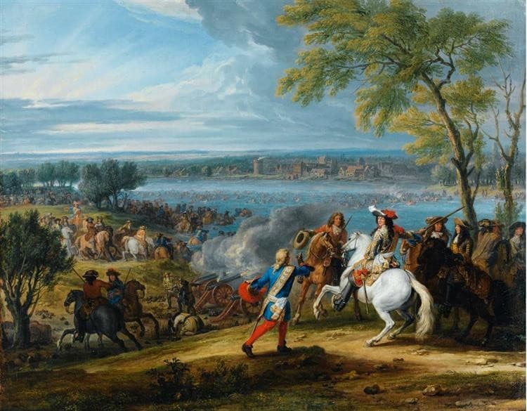 Louis Xiv, King of France, Crosses the Rhine at Lobith on 12 June 1672 — Adam Frans van der Meulen